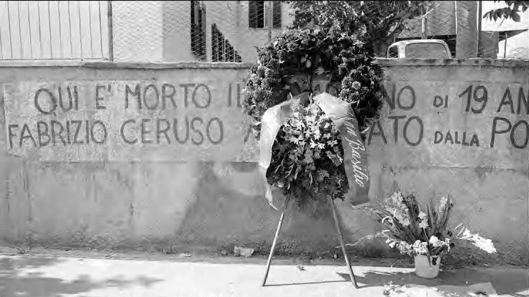 Il luogo dove fu ucciso Fabrizio Ceruso
