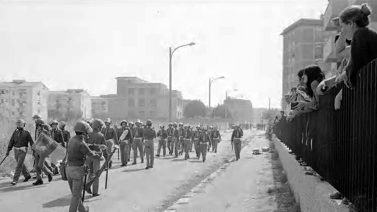 San Basilio. Un momento degli scontri.